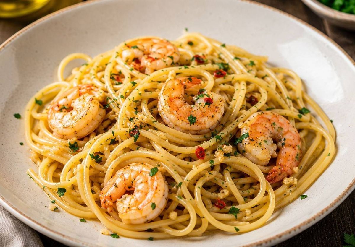 Spaghetti cu Creveti